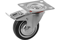 Колесо поворотное резина SCb 97 85 мм с тормозом (F)