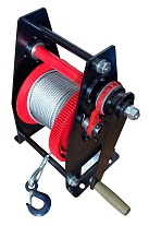 Лебедка ручная барабанная с тросом 750/1500кг  60м с храповым механизмом и полиспастом TOR ЛР