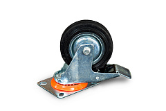Колесо поворотное резина SCb 42 100 мм с тормозом (N) Колесо поворотное резина SCb 42 100 мм с тормозом (N)